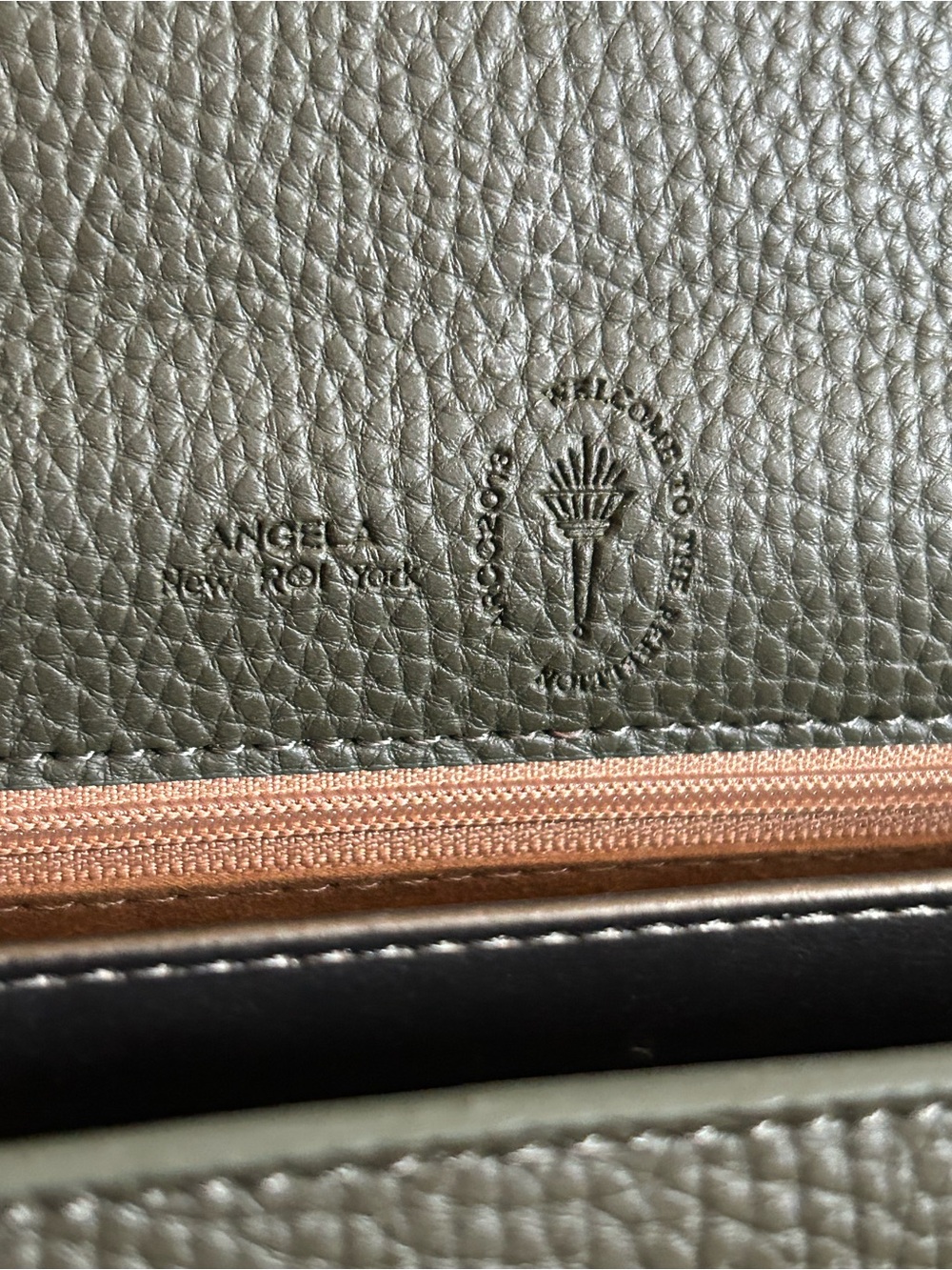 Angela Roi Eloise Peebled Leather Satchel In Deep Olive - Picture 14 of 15